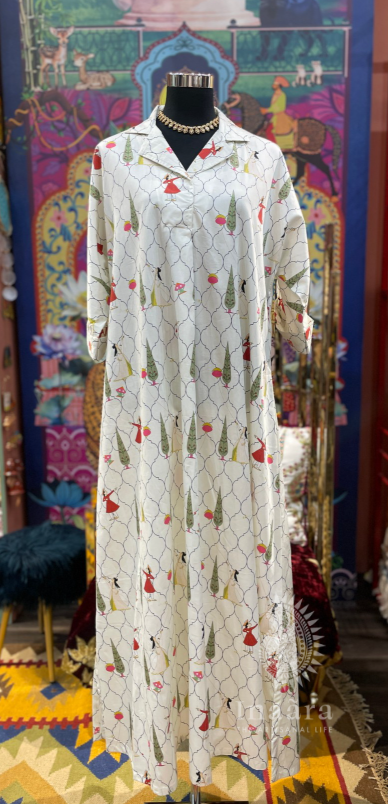 Tooba Dress-White
