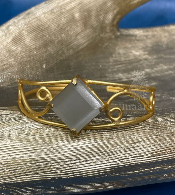 White Chalcedony Wrist Cuff Bangle