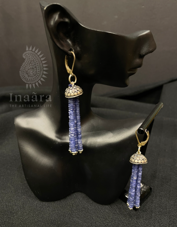 Exquisite Tanzanite Silver Plated Danglers