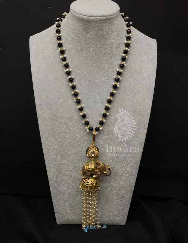 Beaded Crystal Elephant Necklace