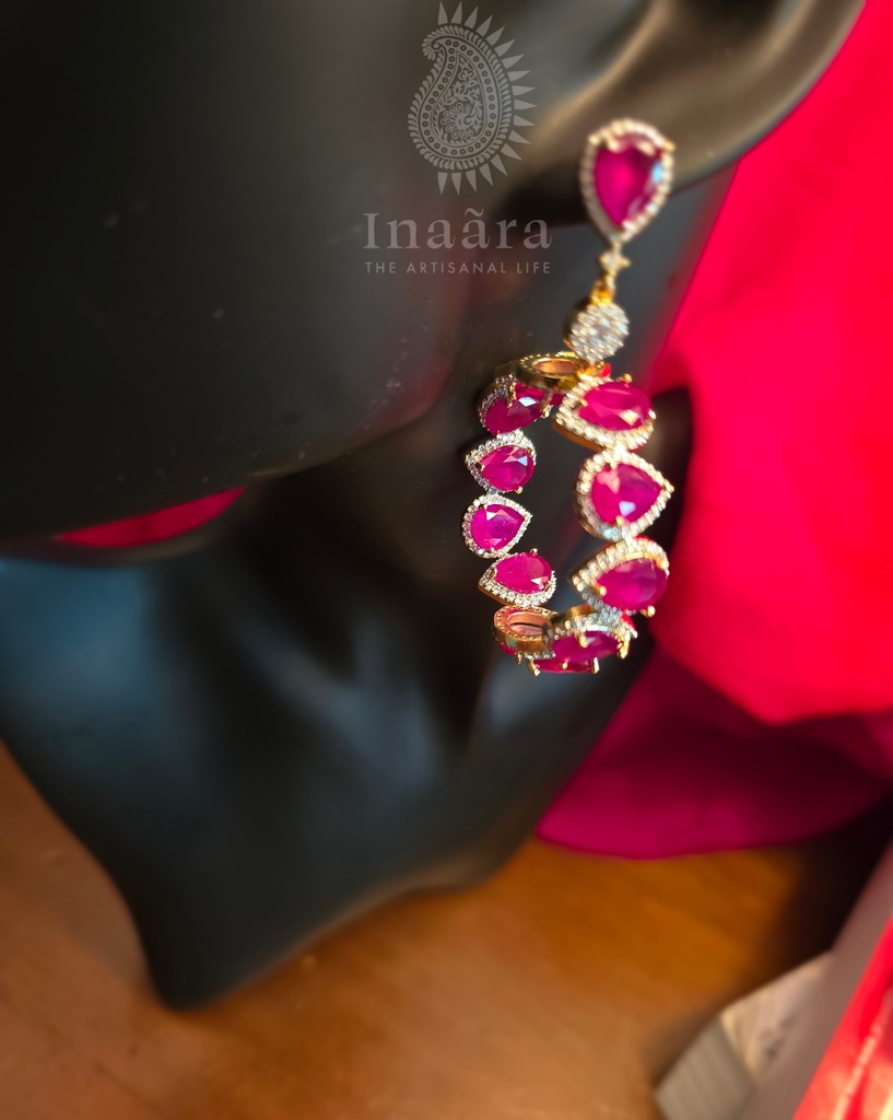 Ruby Zircon Earrings