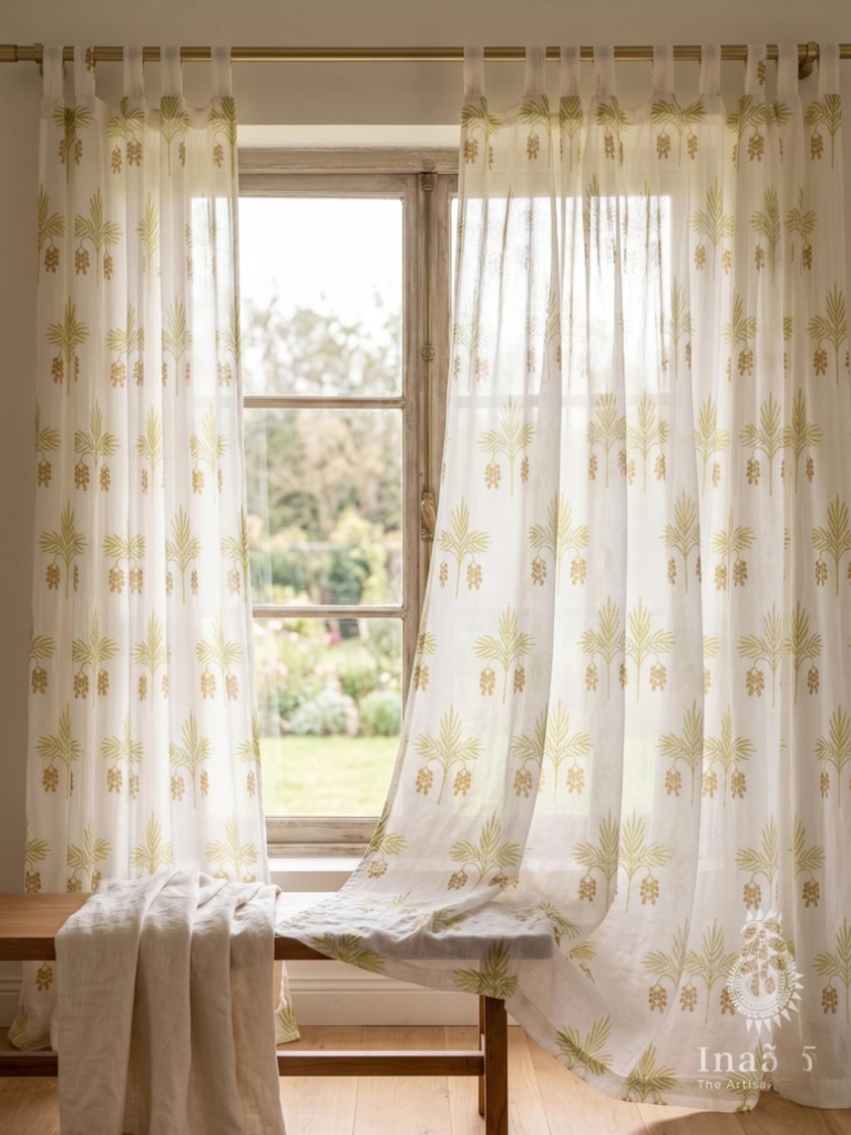 Caravan Curtain-Date Palm Semi-Sheer (Single)
