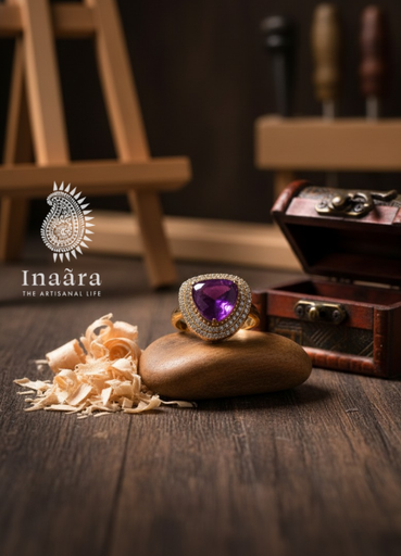 Gold-Toned Amethyst Ring