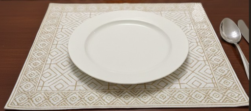 HB Printed Gold Table Mat/Single
