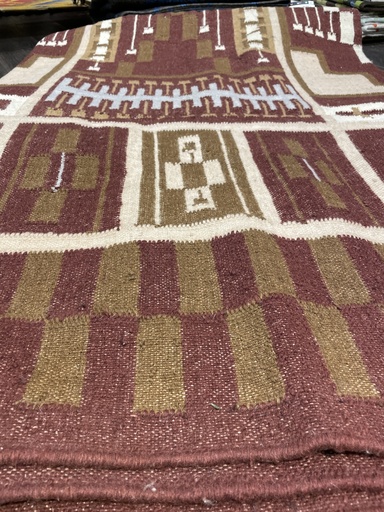 Handwoven Dhurrie- Brown/Maroon(12x9ft)