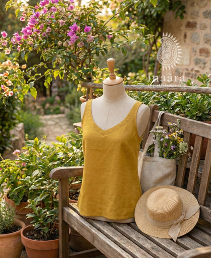 Rita Spaghetti Top-Mustard