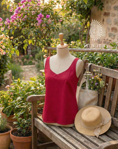 Rita Spaghetti Top- Red