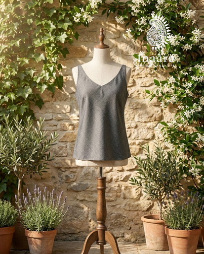 Rita Spaghetti Top- Grey