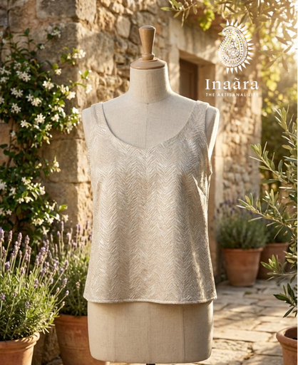 Rita Spaghetti Top-Beige