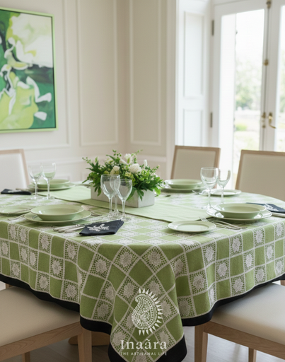 Floral Rectangular Tablecloth-Green (copy)
