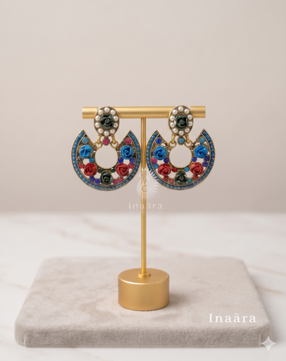 Floral Blue Motif Dangle Earring (copy)