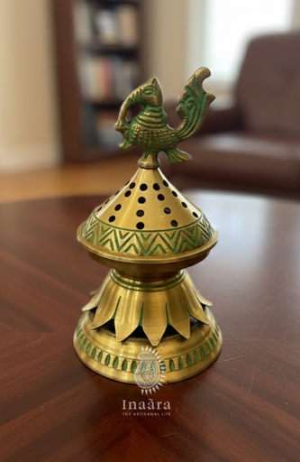 Peacock Brass Incense Burner