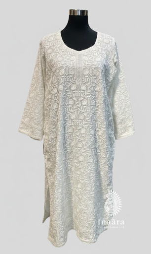 Kashmiri Kurti/Long- White