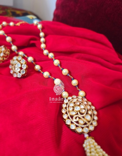 Rita Polki and Pearl Necklace Set
