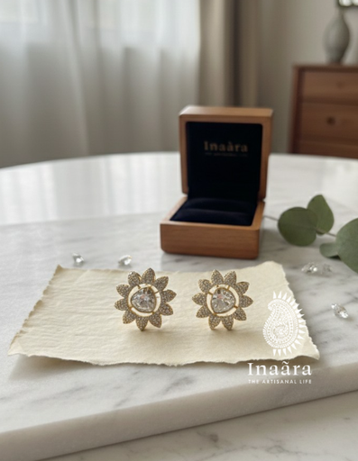Flower-Shaped Stud Earrings