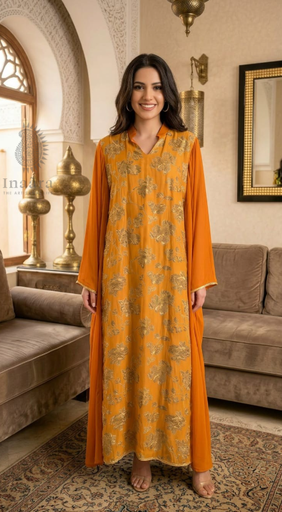 Jalabiya-Floral/Orange