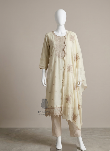 Kurta Set/3 pcs - Beige