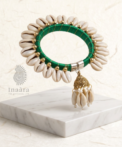 Cowri Shell Bracelet - Green