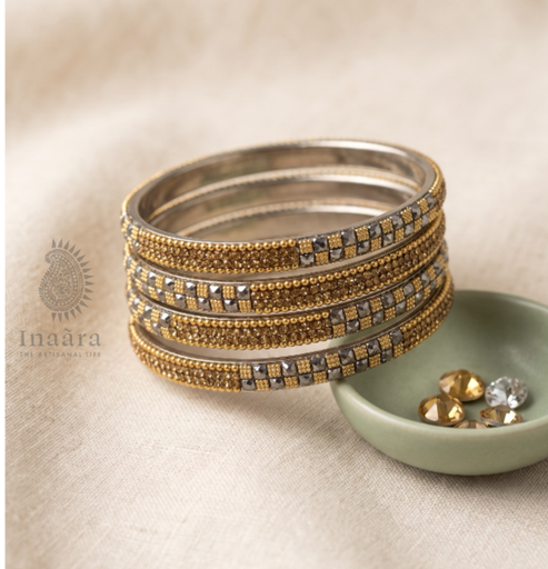 Stone Bangle Grey -Set of 4