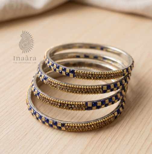 Stone Bangle Purple -Set of 4