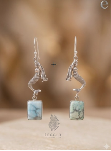 Silver Mermaid Dangle Earrings