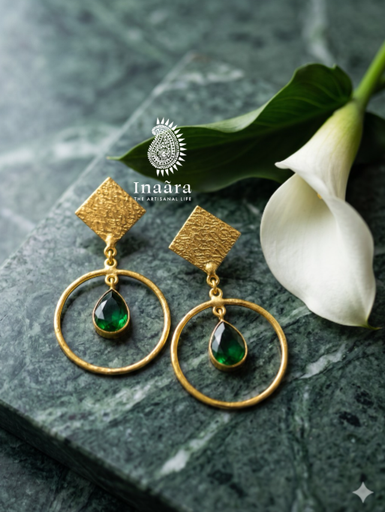 Emerald Orbit Earrings