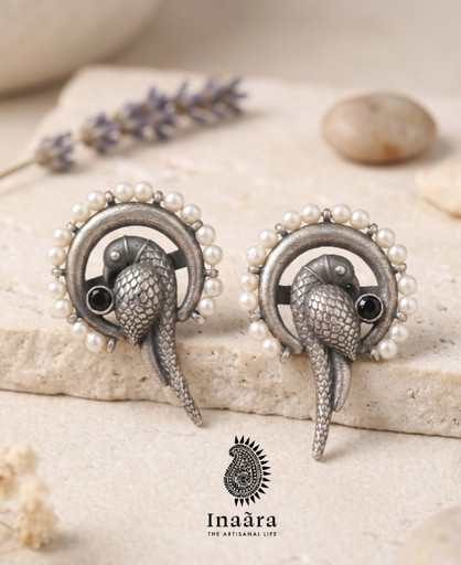 The Pearl Ring Parrot Earrings
