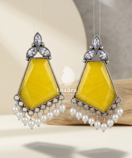 Mustard Jiya Drops Earrings