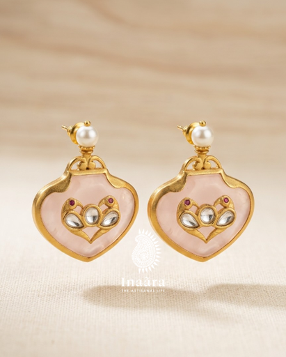 Artisan's Rose Quartz Dropped Earrings