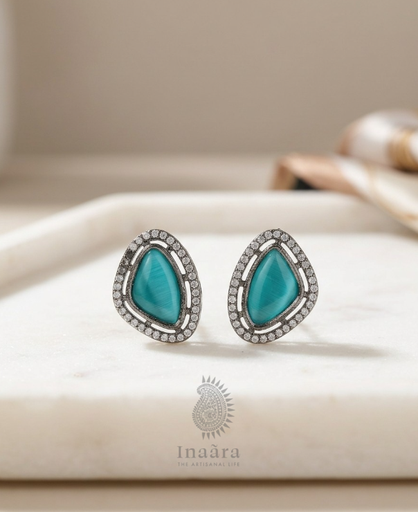Al Maha Teal Drop Earrings