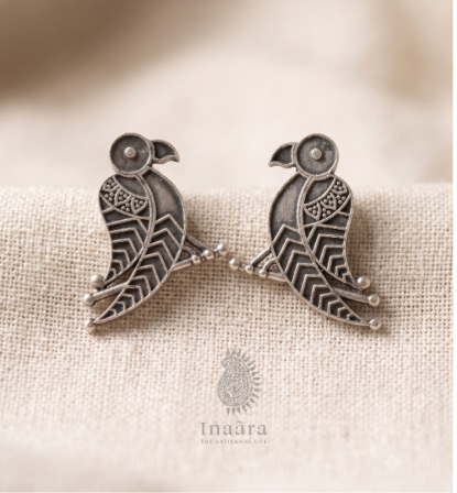 Oxidized Parrot Studs
