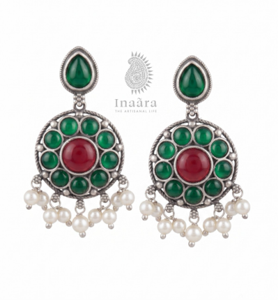 The Emerald Round Earrings
