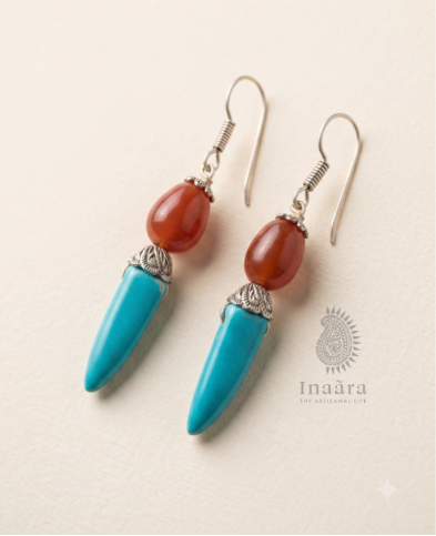 Coral Sky Earrings -Red/Blue