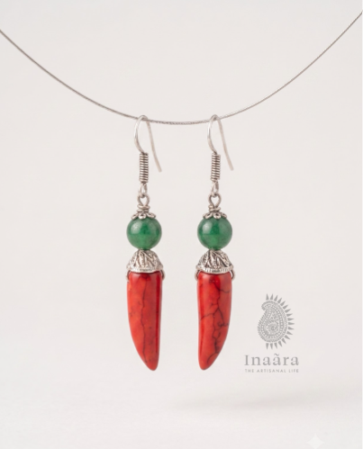 Coral Sky Earrings- Green/Red