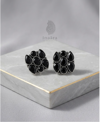Black Onyx Bouquet Earrings
