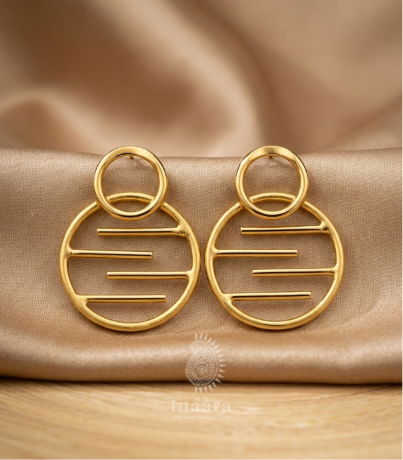 [earrings, jewellery,bindiya] Abstract Orbit Drop Earrings