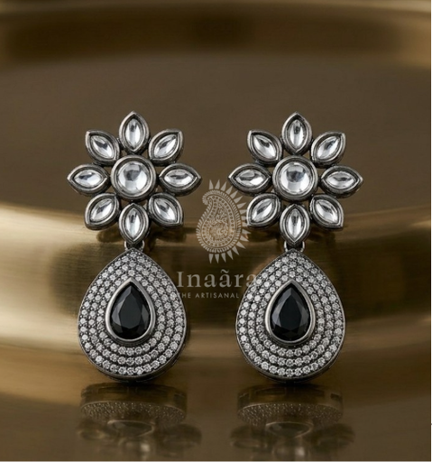 Midnight Black Artisanal Dangle Earrings