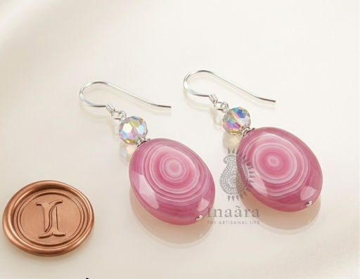 Tiered Earrings-Pink