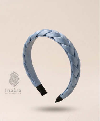 Handmade braided hairband-Blue