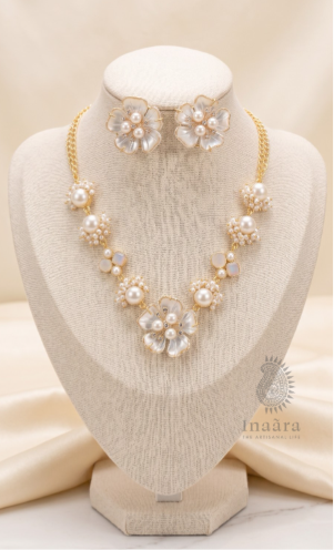 Alka Short Necklace Set - Dark Green