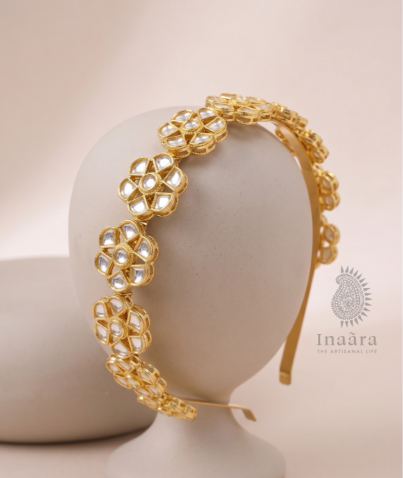 Handmade Kundan Headband Floral