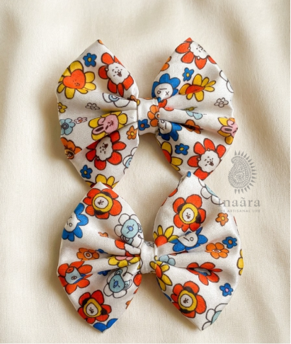 Hair Clip Flower Ribbon 
