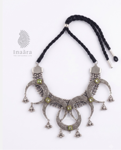 Chandrika Tribal Silver Necklace