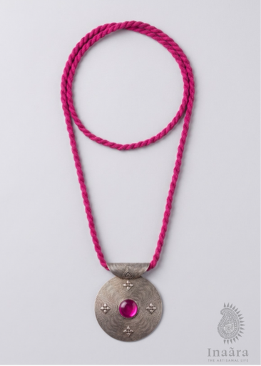Pink Cabochon Statement Pendant