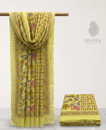 Kalamkari Scarf- Yellow 