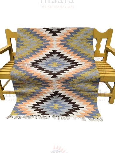 [inaara_sp00687] Tridev Zig Zag Rug(6x4ft)