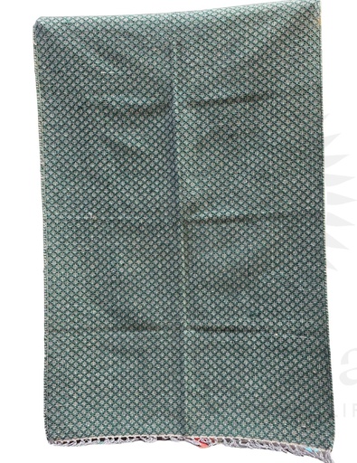 [inaara_sp00235] Geometric Mesh Handwoven Dhurrie -Green/6x4ft