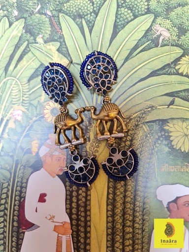 [inaara_sp00207] Dual Tone Brass Earrings
