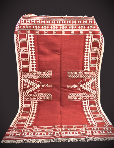[inaara_sp00016] Arabesque Handwoven Dhurrie(8x5ft)