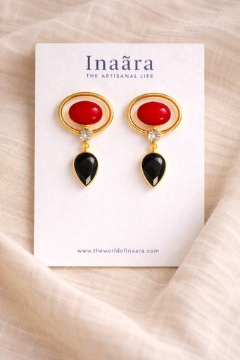 [inaara_sp00544] Raw Stone Handcrafted Earrings